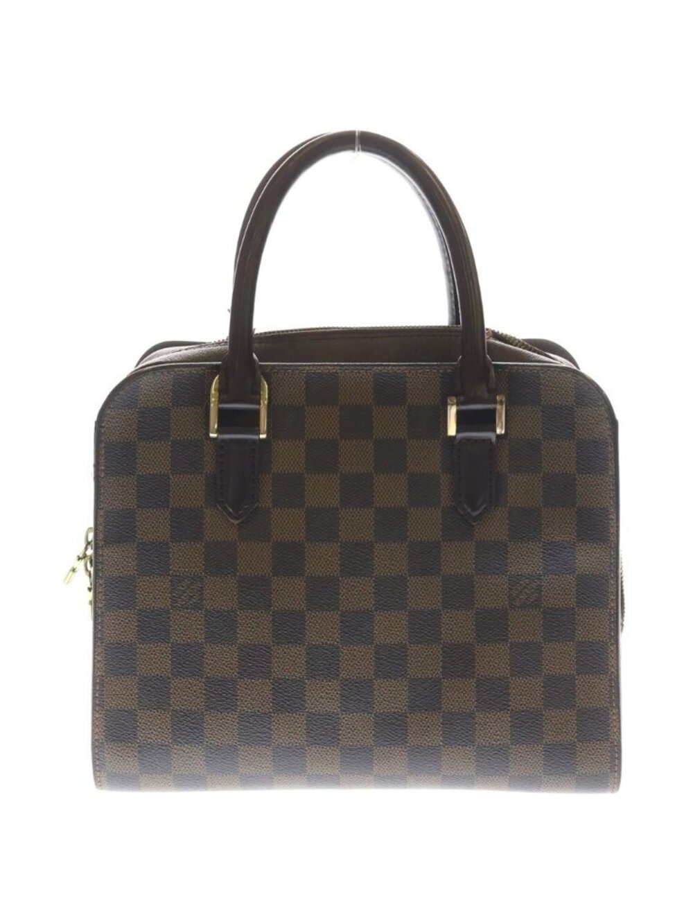 Louis Vuitton Damier Triana Handbag Brown Leather Gold